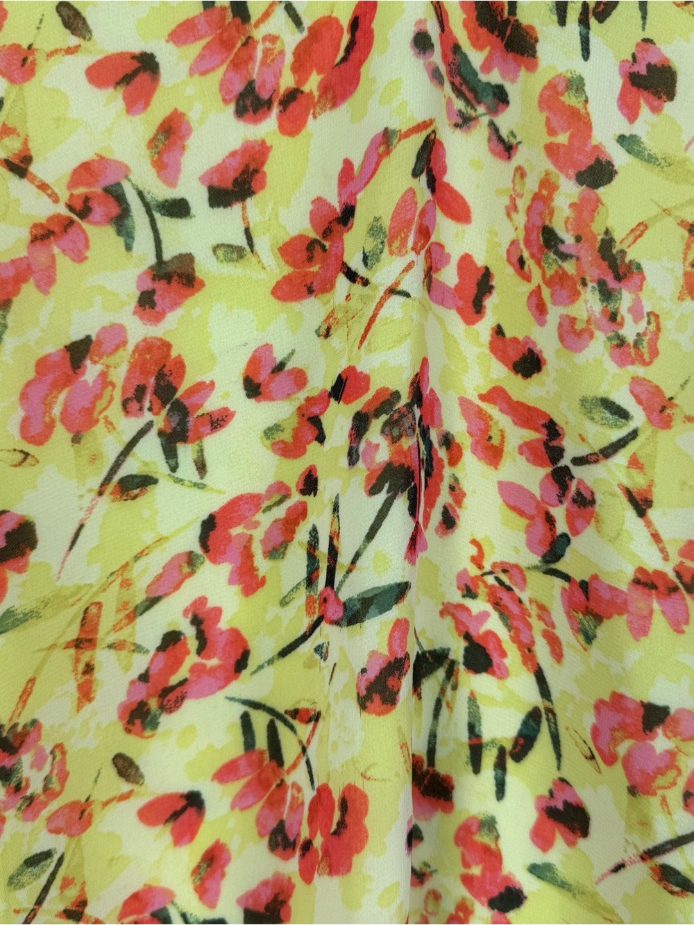 Vince Camuto Floral Sheer Sleeve Blouse XL Yellow Statement Sleeve Top - Picture 3 of 9